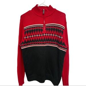Chap men sweater size: medium color:Red/black vintage